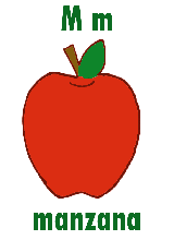 colorful apple flashcard