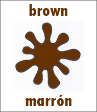 Color Brown Flashcard - Spanish Colors