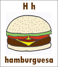 Letter H Flashcard - Spanish Alphabet