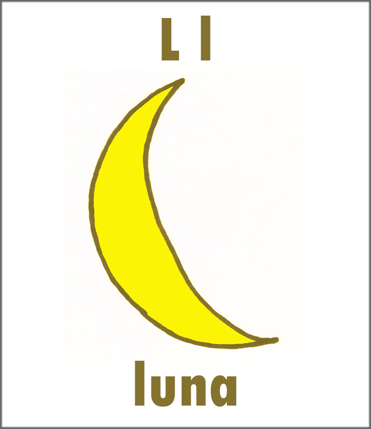 Letter L Spanish Alphabet Flashcard - Copyright Sarah Johnstone 2013