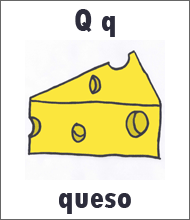 Letter Q Flashcard - Spanish Alphabet