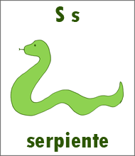 Letter S Flashcard - Spanish Alphabet