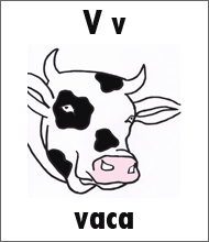 Letter V Flashcard - Spanish Alphabet