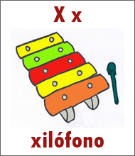 Letter X Flashcard - Spanish Alphabet